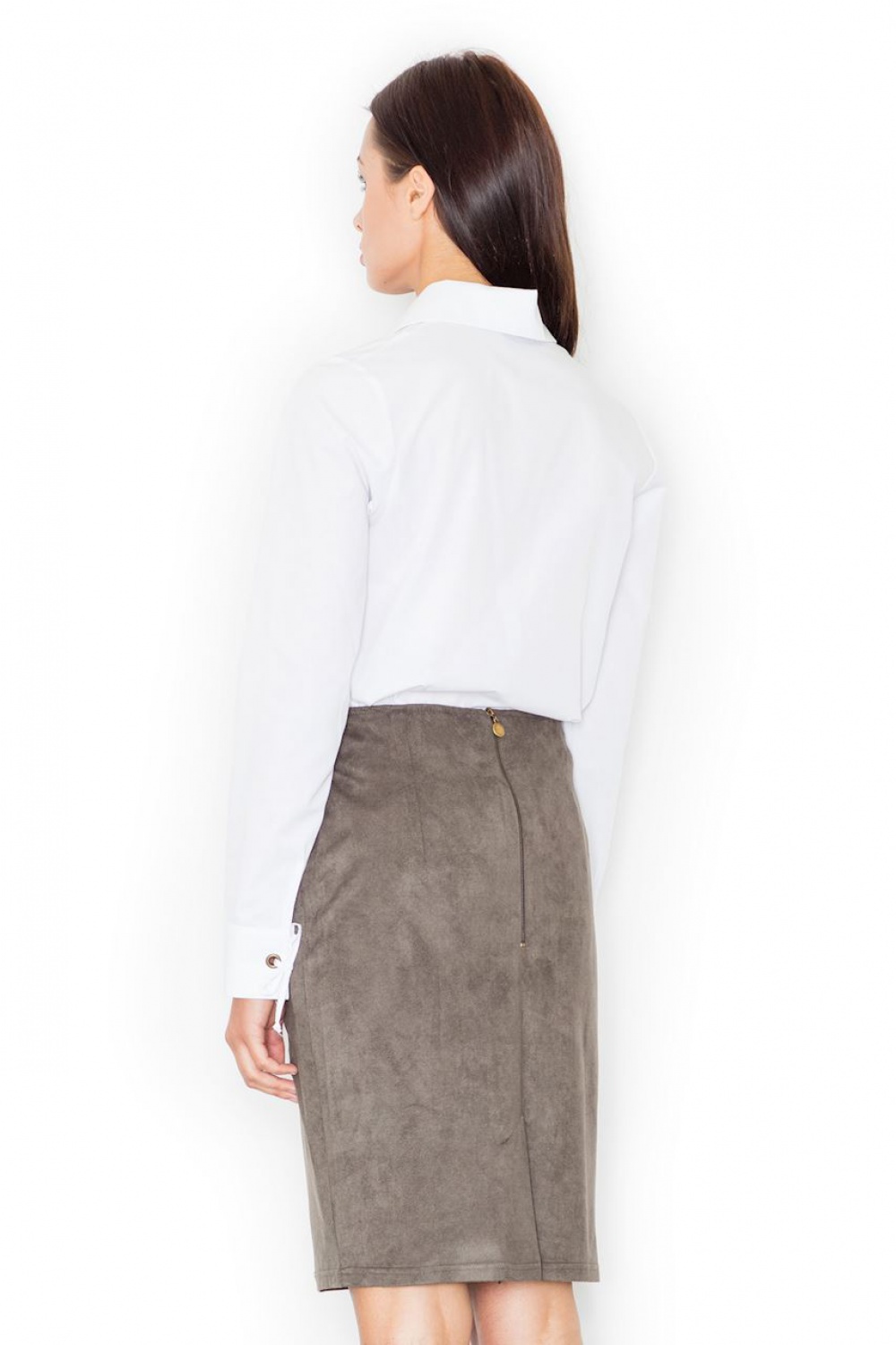 Spódnica Model M460 Oliwka - Figl111505 - Zielony - obrazek 3