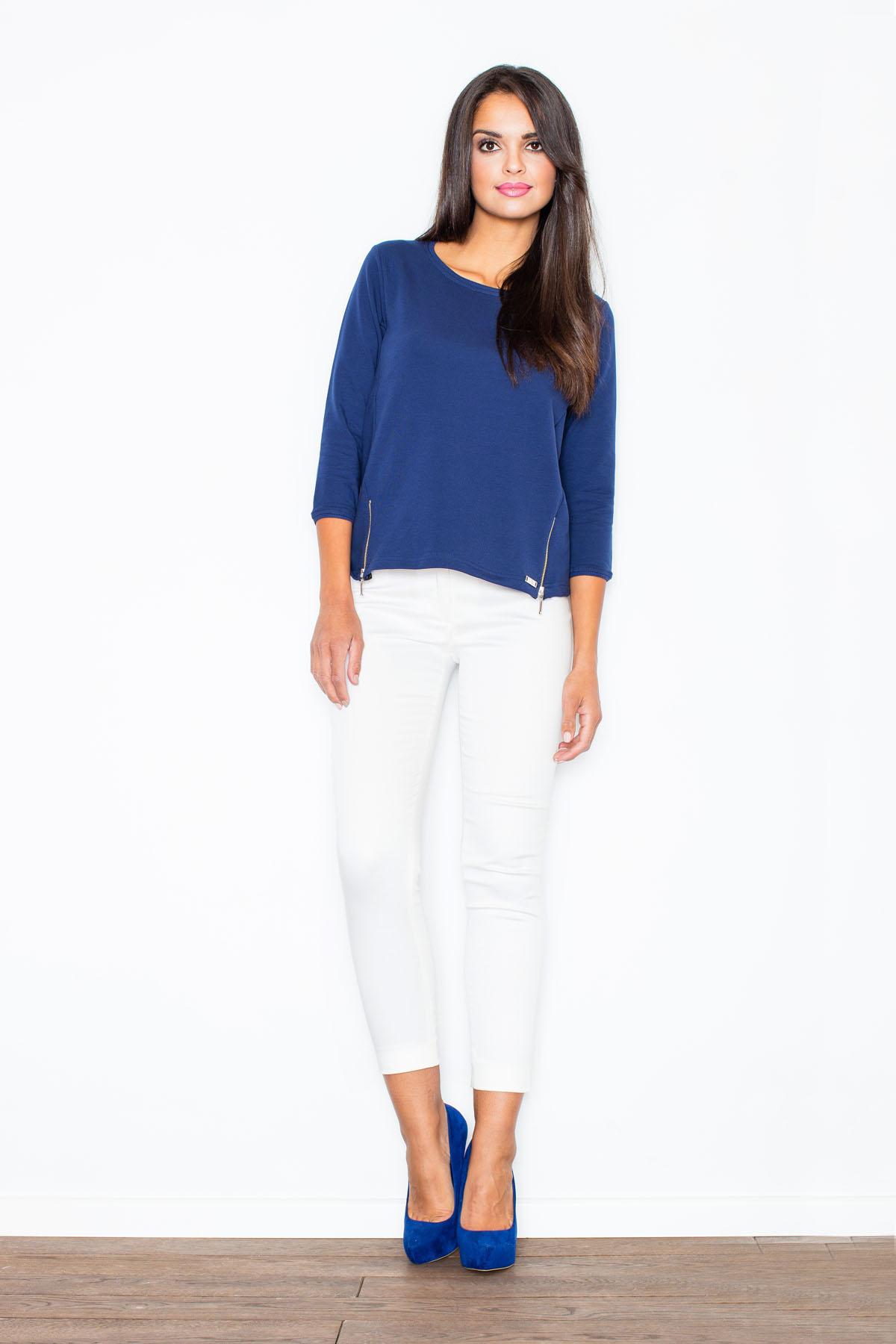 Bluza Damska Model 339 Navy - Figl43858 - Niebieski - obrazek 2