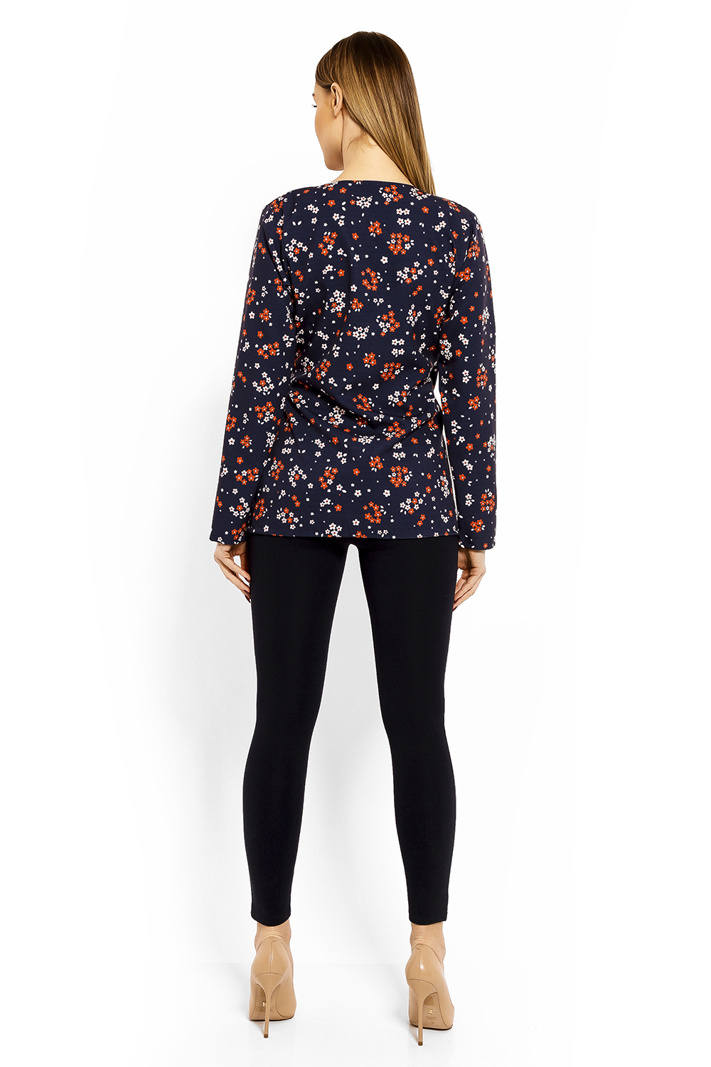Bluzka Model 1626D Flowers - PeeKaBoo113173 - Granatowy - obrazek 3