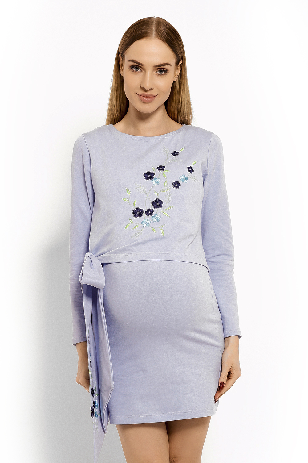 Sukienka Ciążowa Model 1624C Sky Blue - PeeKaBoo113211 - Niebieski
