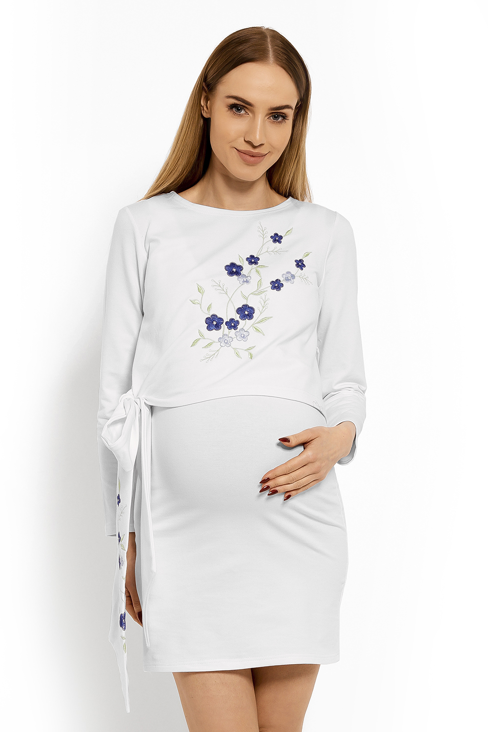 Sukienka Ciążowa Model 1624C White - PeeKaBoo113212 - Biały