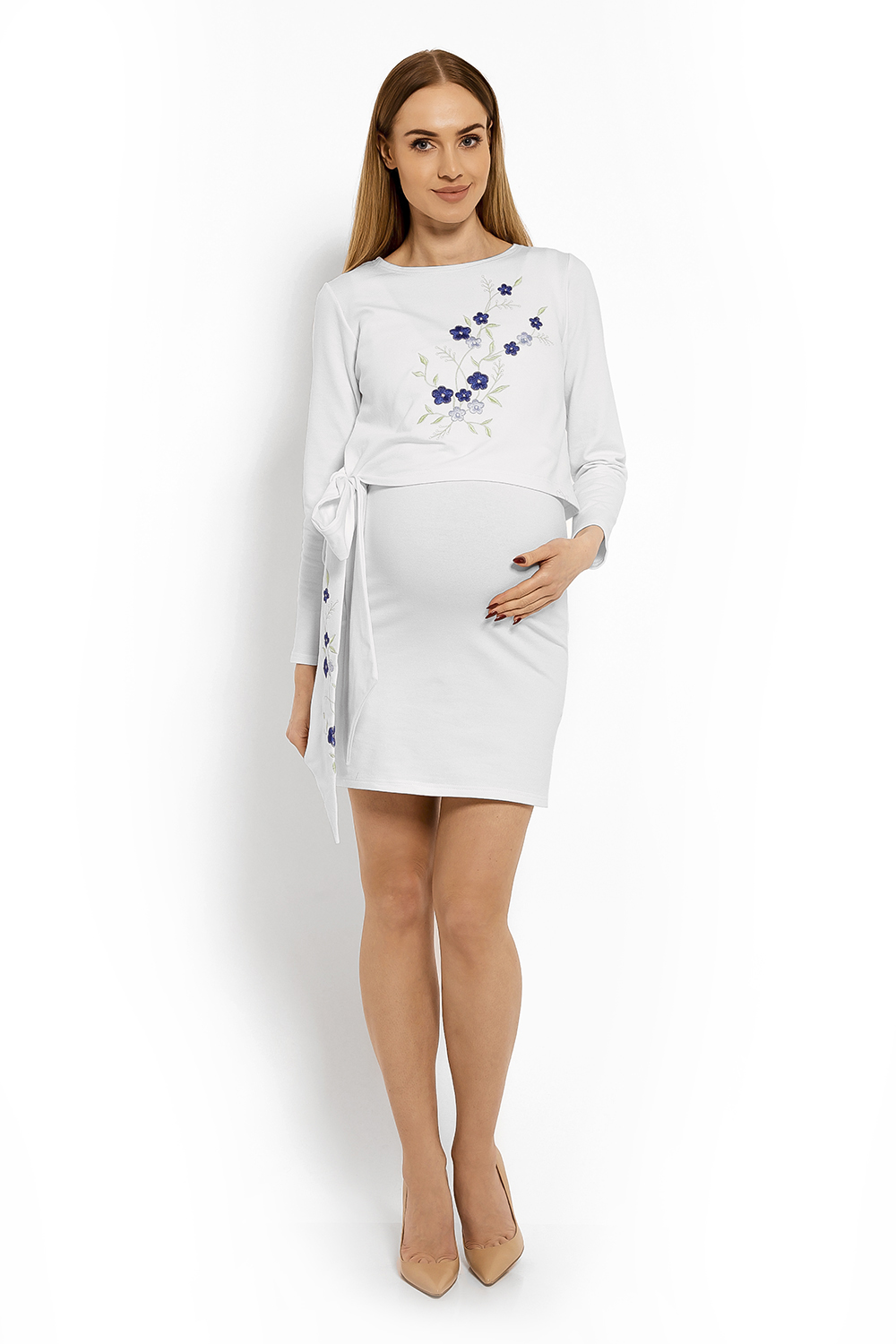 Sukienka Ciążowa Model 1624C White - PeeKaBoo113212 - Biały - obrazek 2