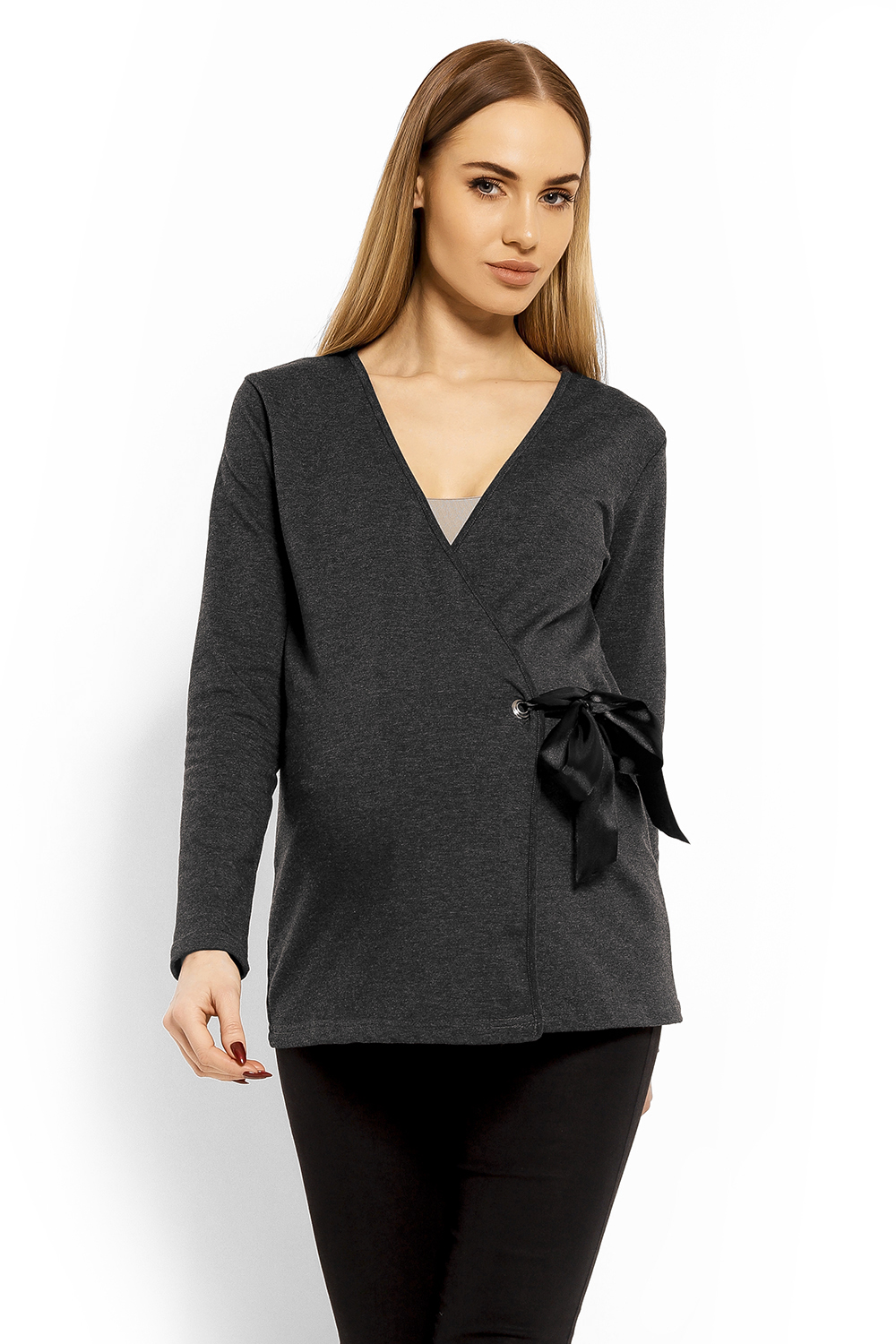 Bluzka Ciążowa Model 1626C Grafit - PeeKaBoo113237 - Szary