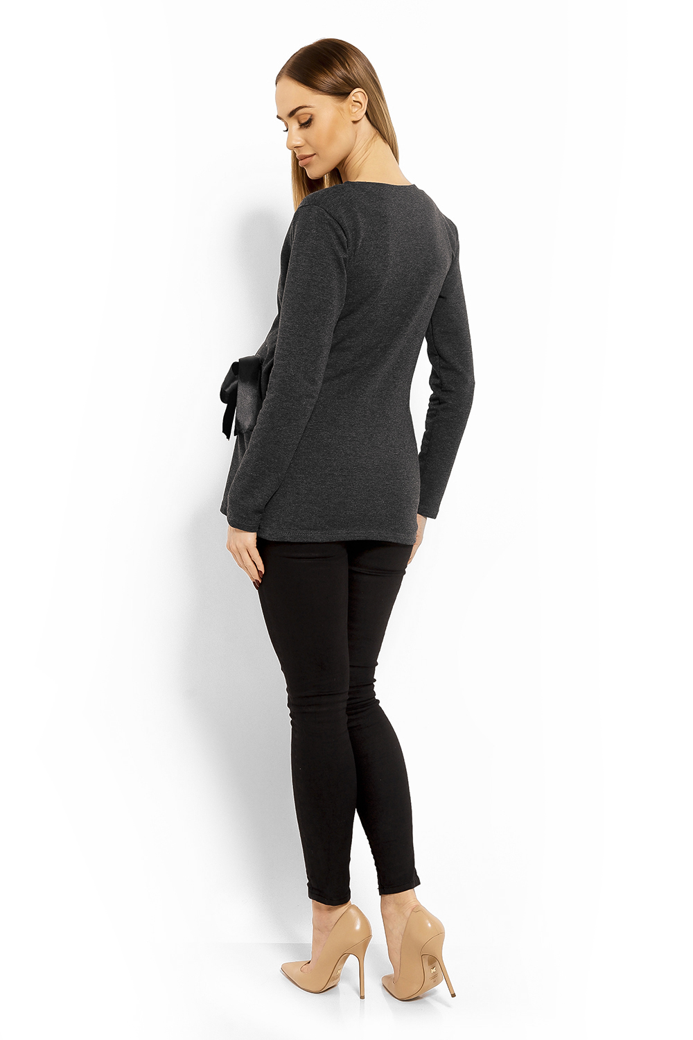 Bluzka Ciążowa Model 1626C Grafit - PeeKaBoo113237 - Szary - obrazek 3