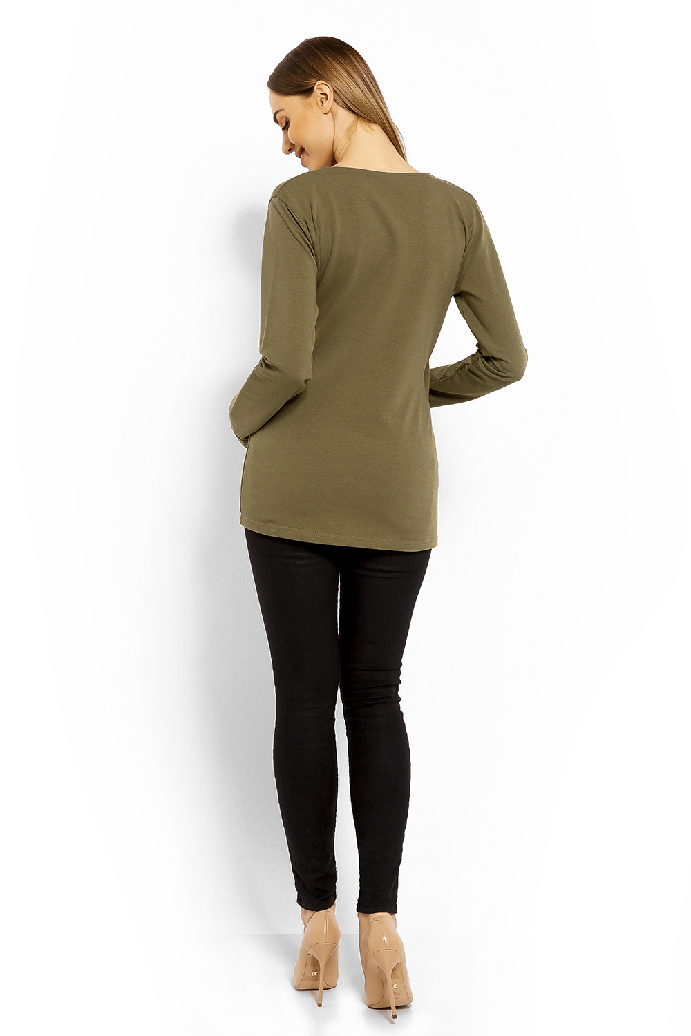 Bluzka Ciążowa Model 1626C Khaki - PeeKaBoo113239 - Zielony - obrazek 3