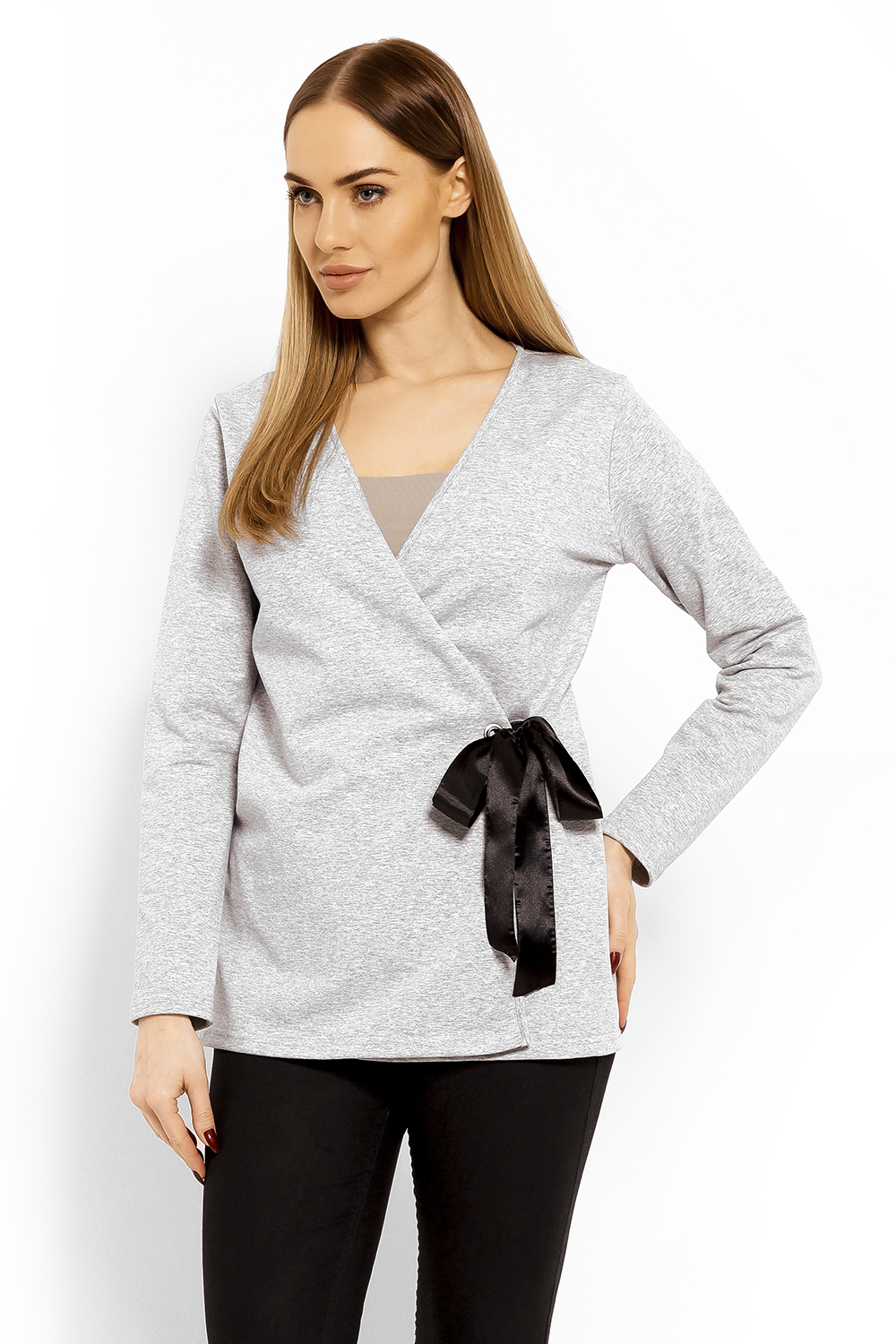 Bluzka Model 1626 Light Grey - PeeKaBoo113249 - Szary