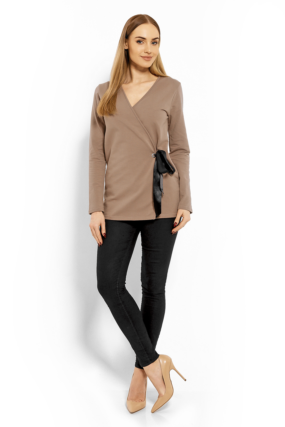 Bluzka Model 1626 Cappuccino - PeeKaBoo113250 - Beżowy - obrazek 2
