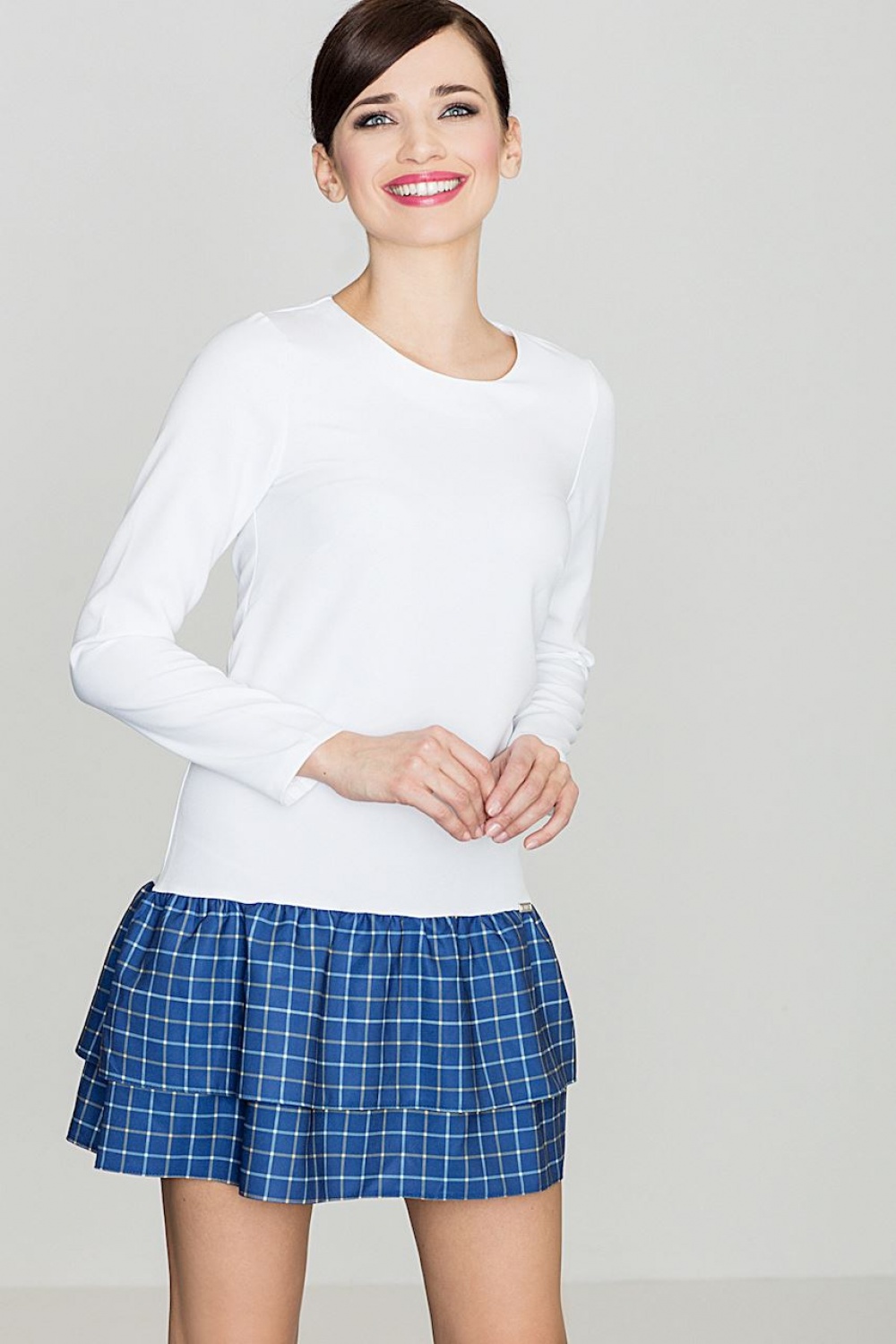 Sukienka Model K423 Wzór 48 White - Lenitif114272 - Biały