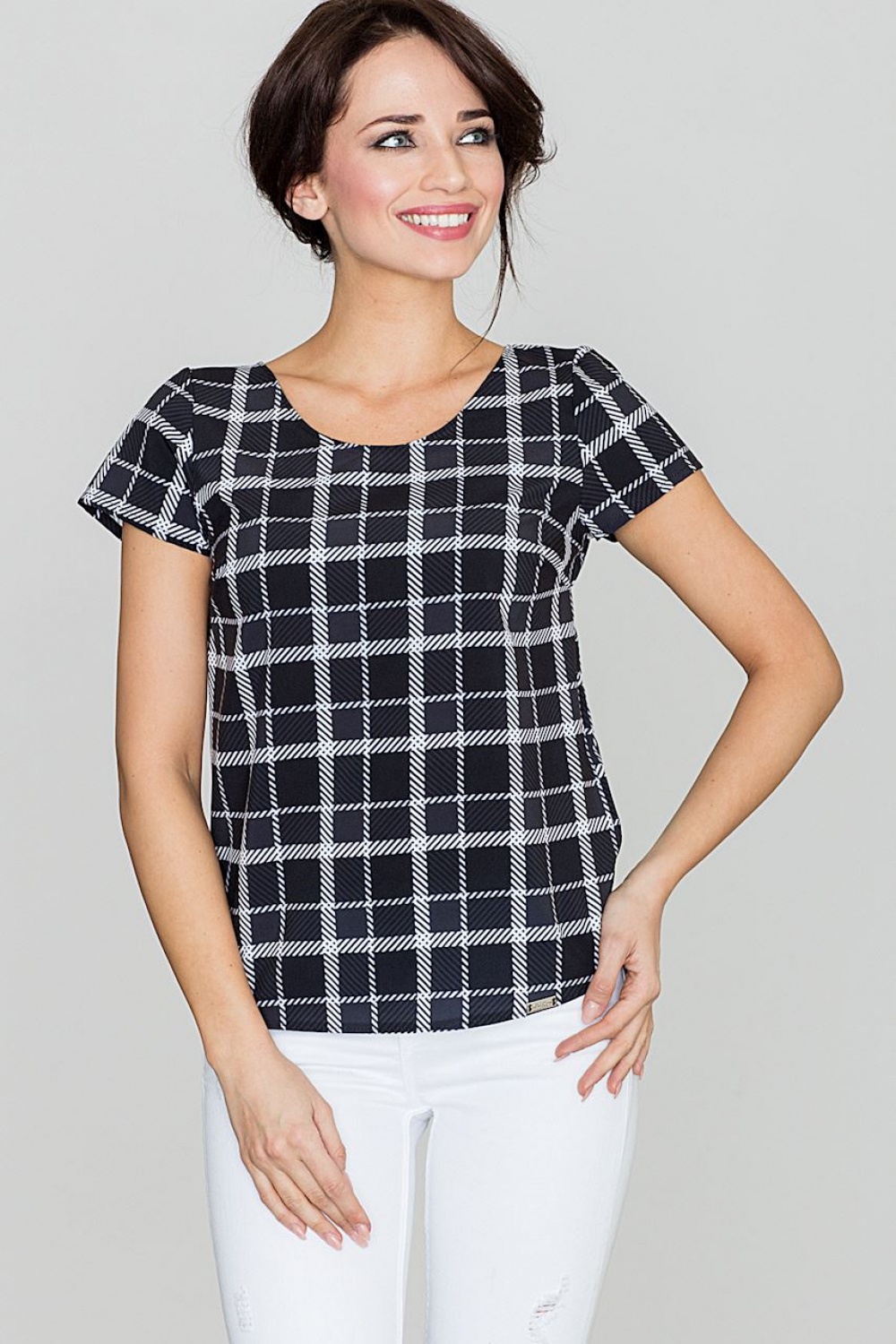 Bluzka Model K422 Wzór 46 Black - Lenitif114275 - Czarny