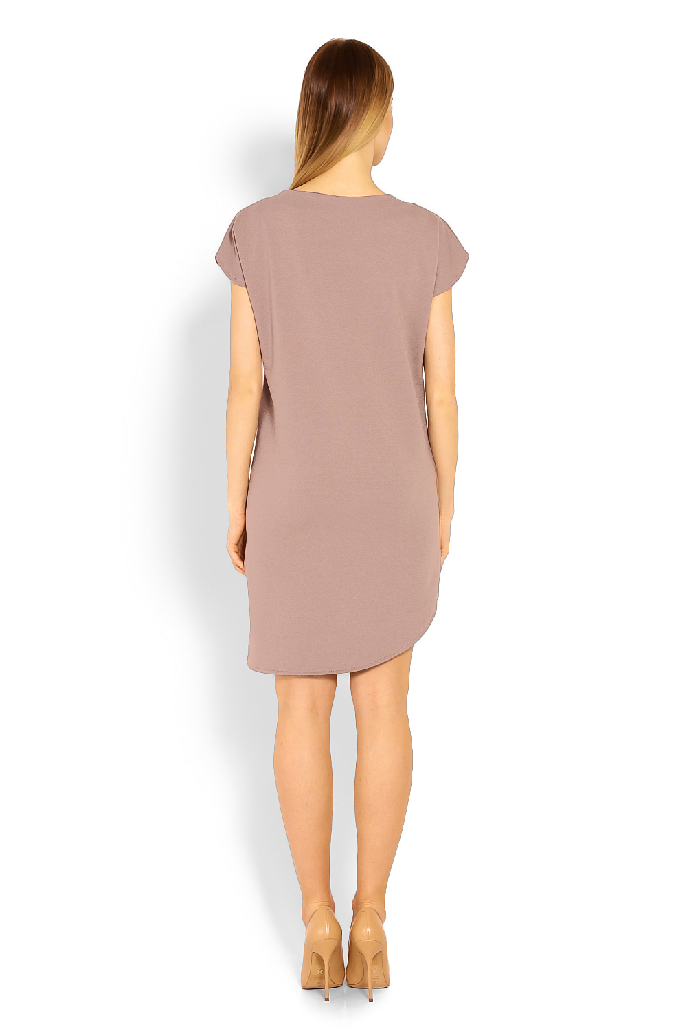 Sukienka Model 1629 Cappuccino - PeeKaBoo114498 - Beżowy - obrazek 3