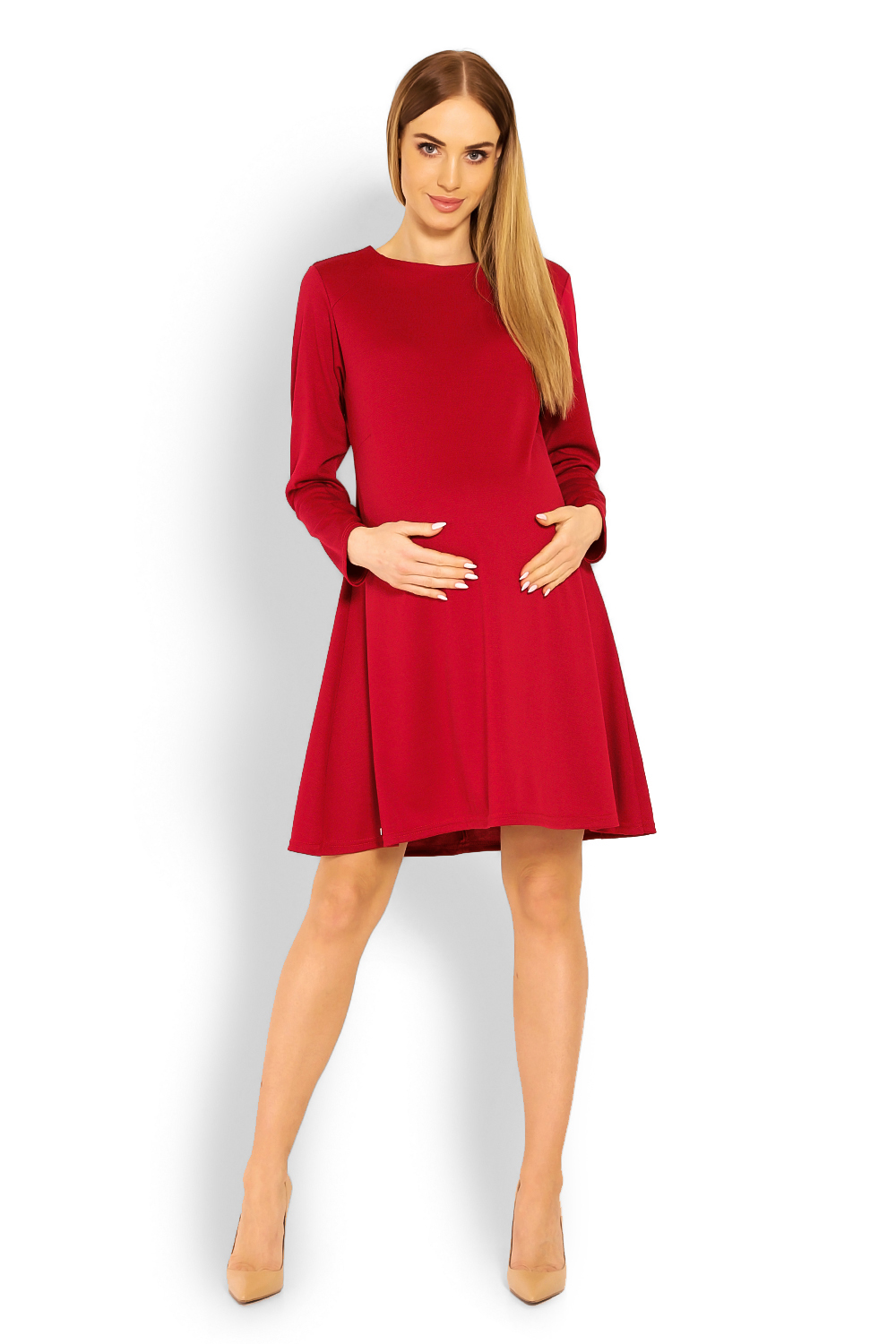 Sukienka Ciążowa Model 1359C Red - PeeKaBoo114509 - Czerwony - obrazek 2
