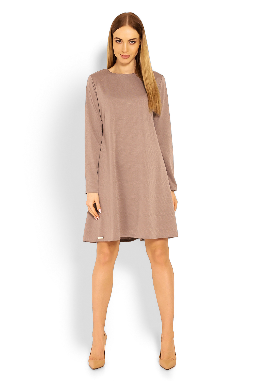 Sukienka Model 1359 Cappuccino - PeeKaBoo114516 - Beżowy - obrazek 2