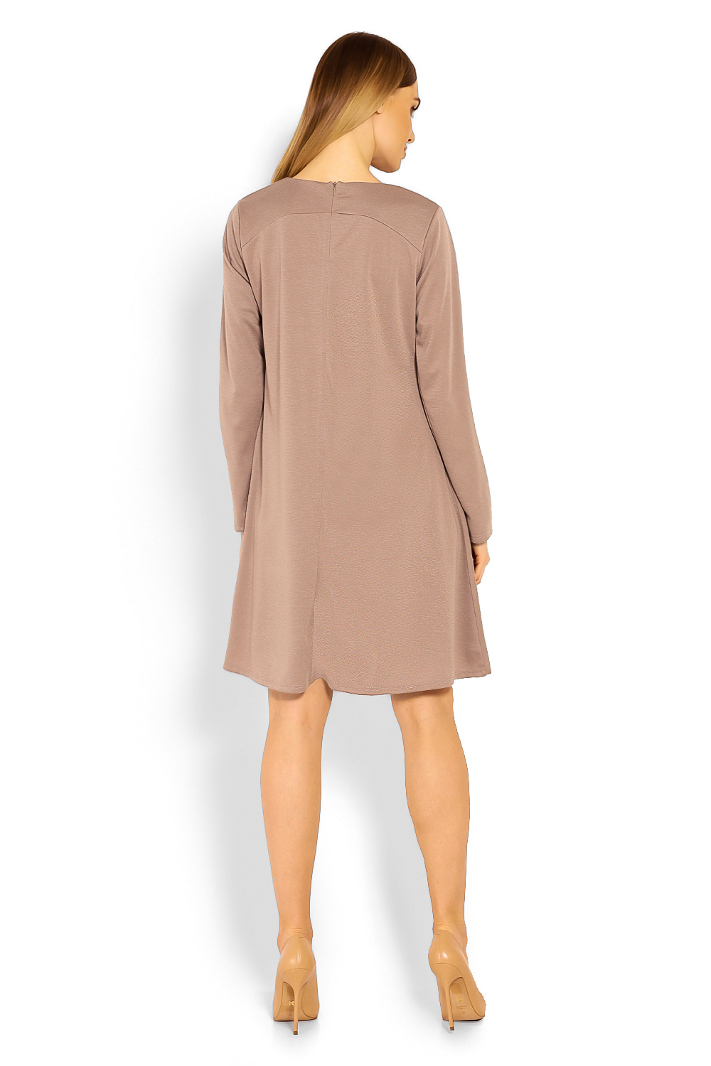 Sukienka Model 1359 Cappuccino - PeeKaBoo114516 - Beżowy - obrazek 3