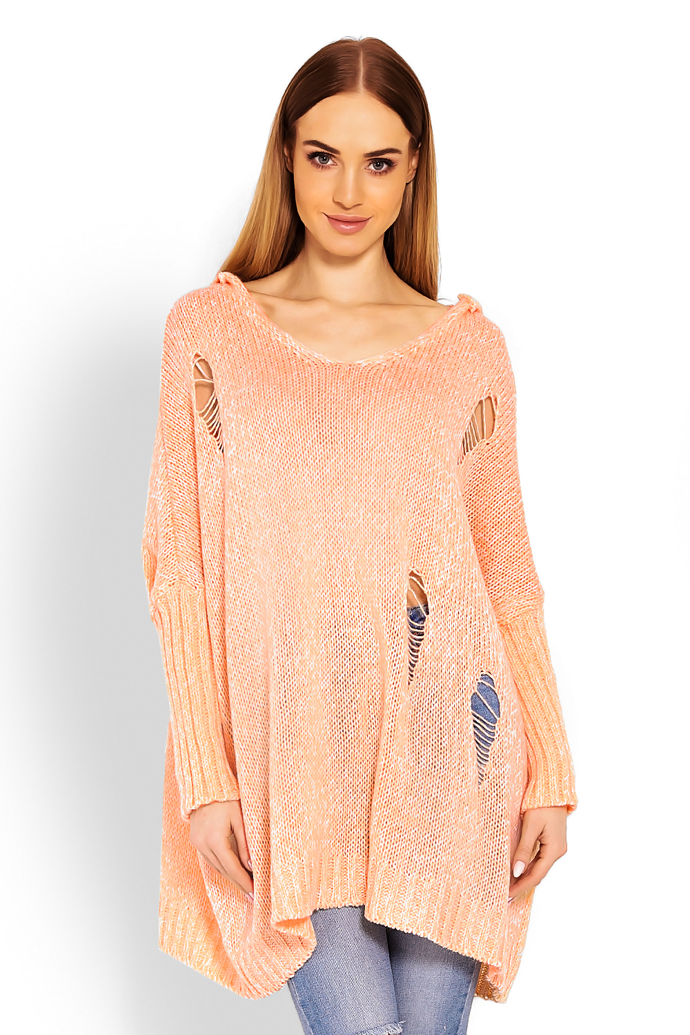 Sweter Damski Model 30055 Morela - PeeKaBoo114559 - Pomarańczowy
