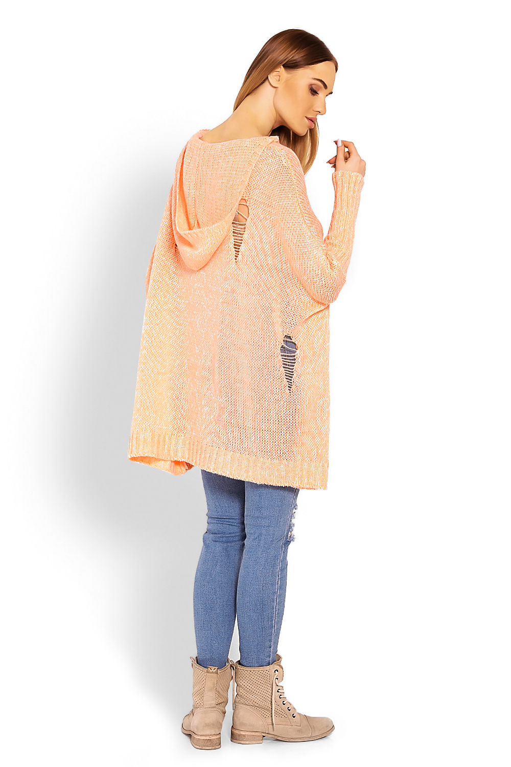 Sweter Damski Model 30055 Morela - PeeKaBoo114559 - Pomarańczowy - obrazek 3