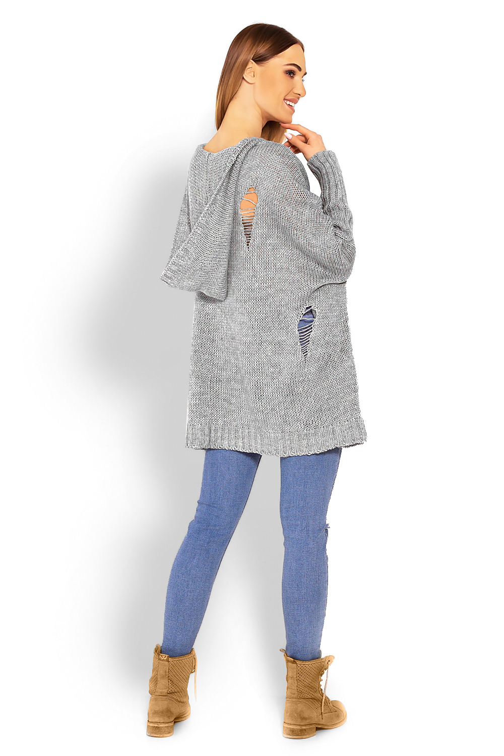 Sweter Damski Model 30055 Grey - PeeKaBoo114560 - Szary - obrazek 3