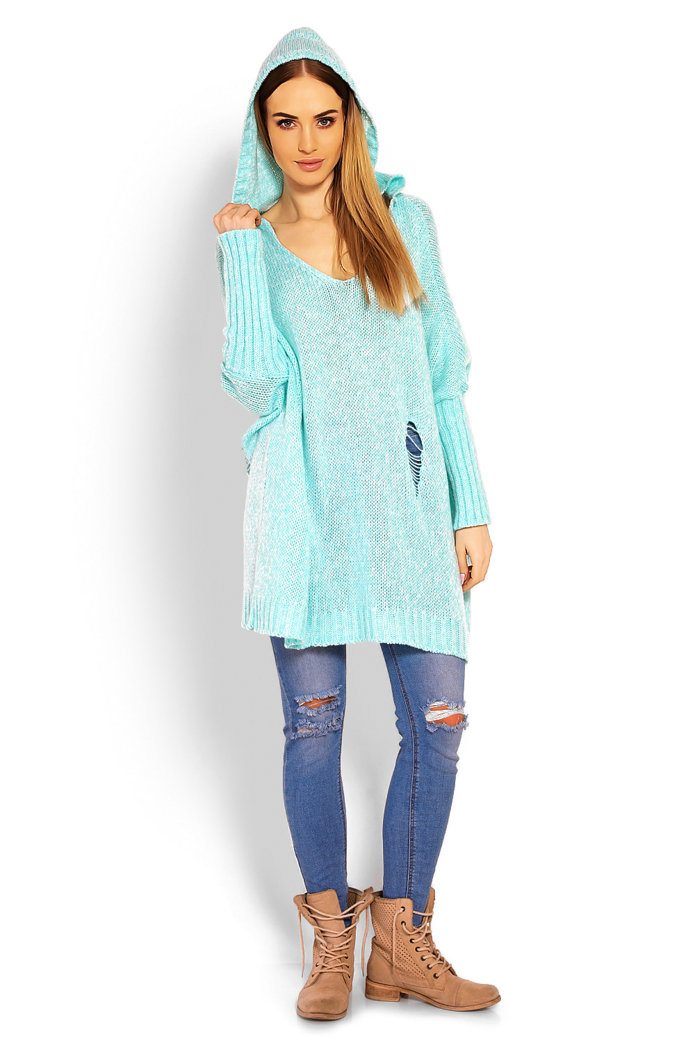 Sweter Damski Model 30055 Mint - PeeKaBoo114563 - Zielony - obrazek 2