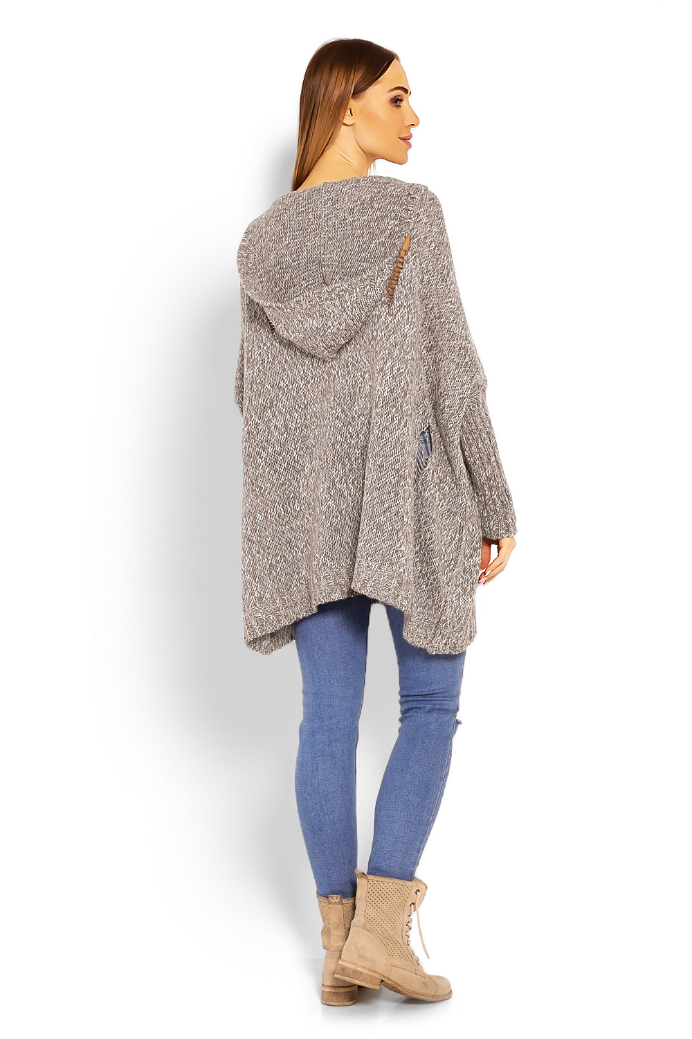 Sweter Damski Model 30055 Cappuccino - PeeKaBoo114564 - Beżowy - obrazek 3