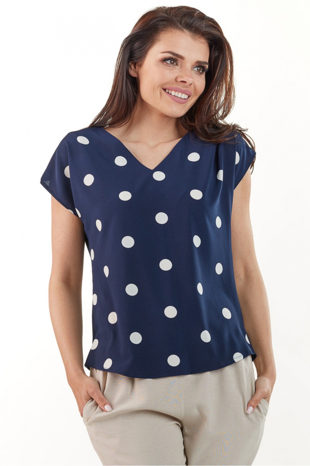 Bluzka Model A215 Navy - awama117538 - Granatowy