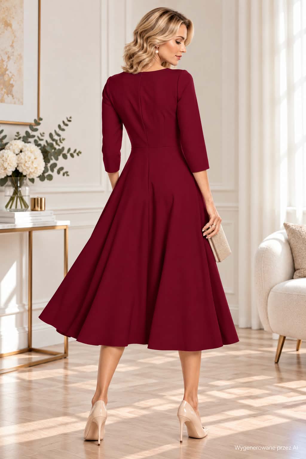 Sukienka Model T327/13 Burgund - Tessita148173 - Czerwony - obrazek 2