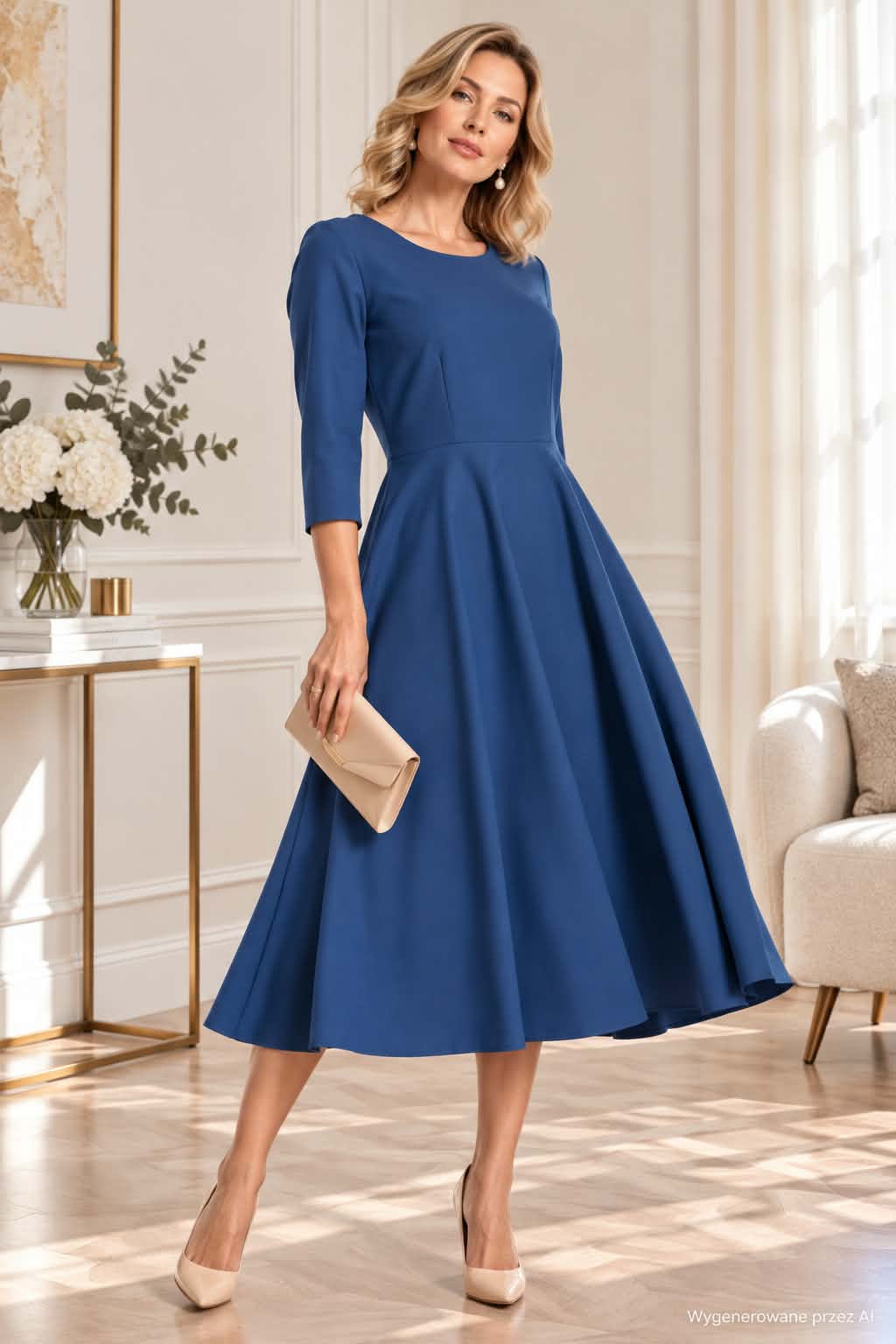 Sukienka Model T327/4 Navy - Tessita148176 - Granatowy