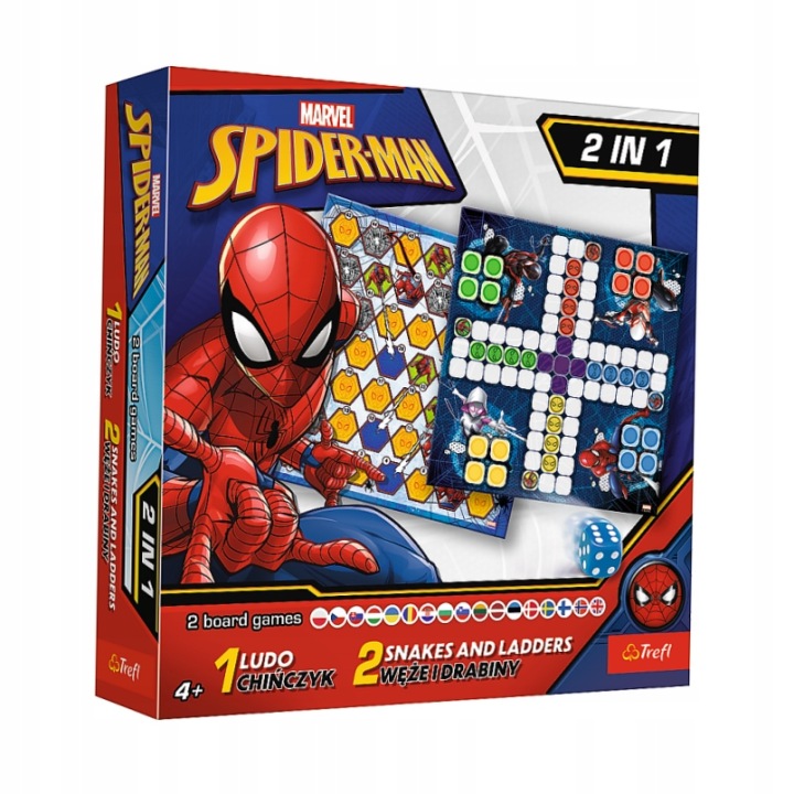 TREFL 02419 Gra 2w1 Chińczyk / Węże i drabiny Spider-Man