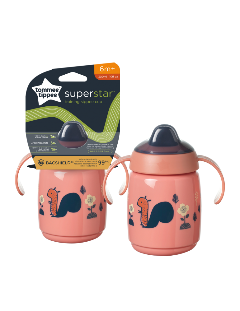 TT Kubek z uchwytami SUPERSTAR 300ml 6m+ różowy 447823