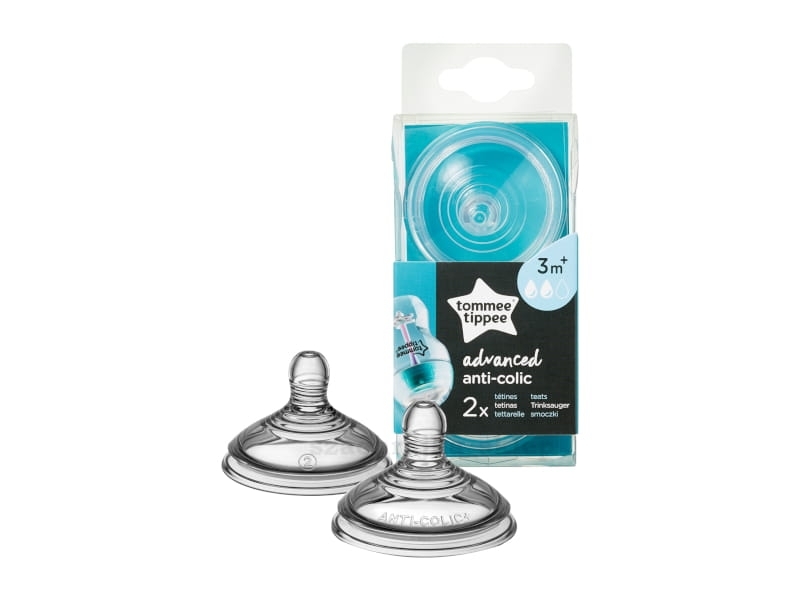 TOMMEE TIPPEE TTP 42112852 Smoczki do butelki 3m+ antykolkowy 2 szt