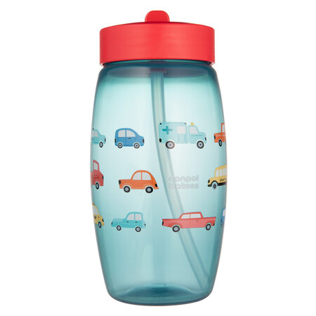 CANPOL 56/618_blu Bidon ze składanym ustnikiem 400 ml Samochody