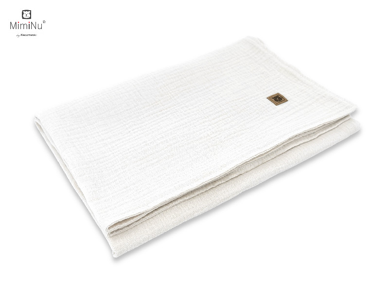 KIECZMERSKI Kocyk 75x100 cm MUŚLIN bawełna 100% śmietanka