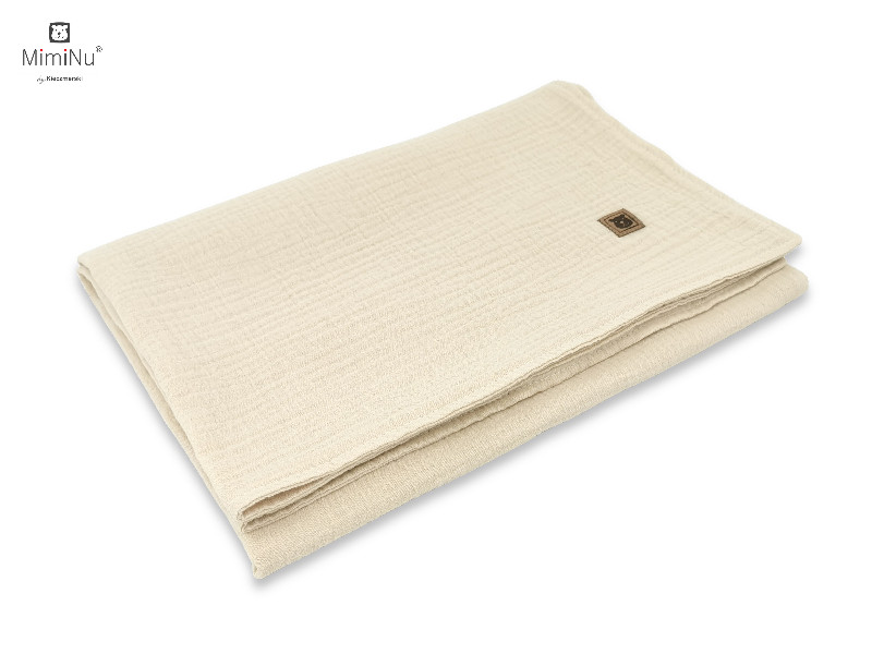 KIECZMERSKI Kocyk 75x100 cm MUŚLIN bawełna 100% ciepły beż