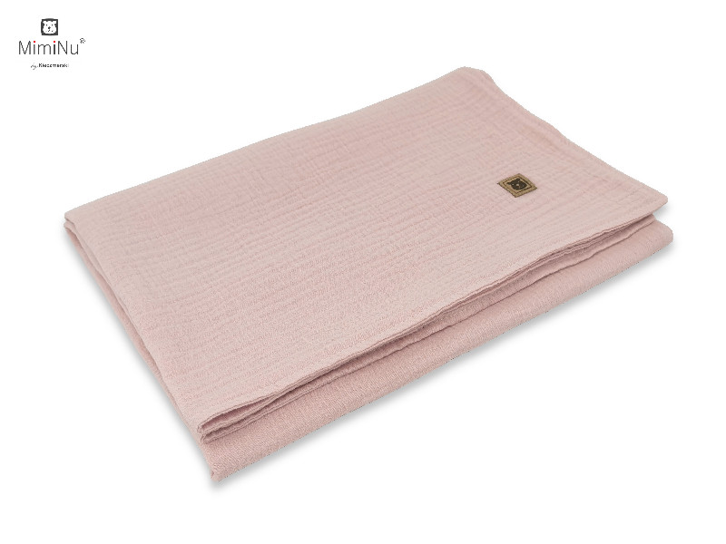 KIECZMERSKI Kocyk 75x100 cm MUŚLIN bawełna 100% pudrowy róż