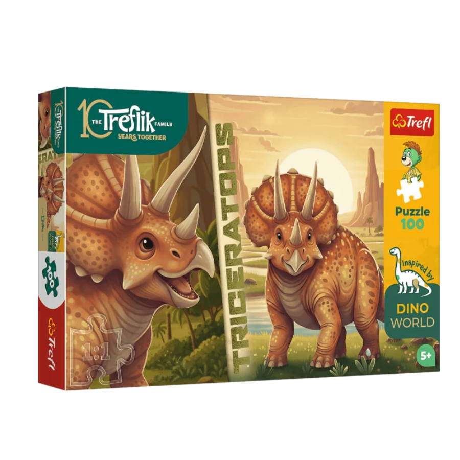 TREFL 16580 Puzzle 100 Triceratops / Rodzina Treflików