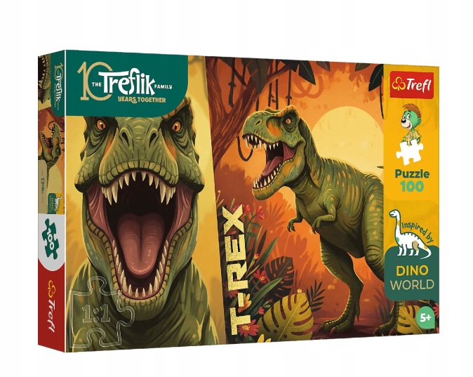 TREFL 16578 Puzzle 100 T-Rex / Rodzina Treflików