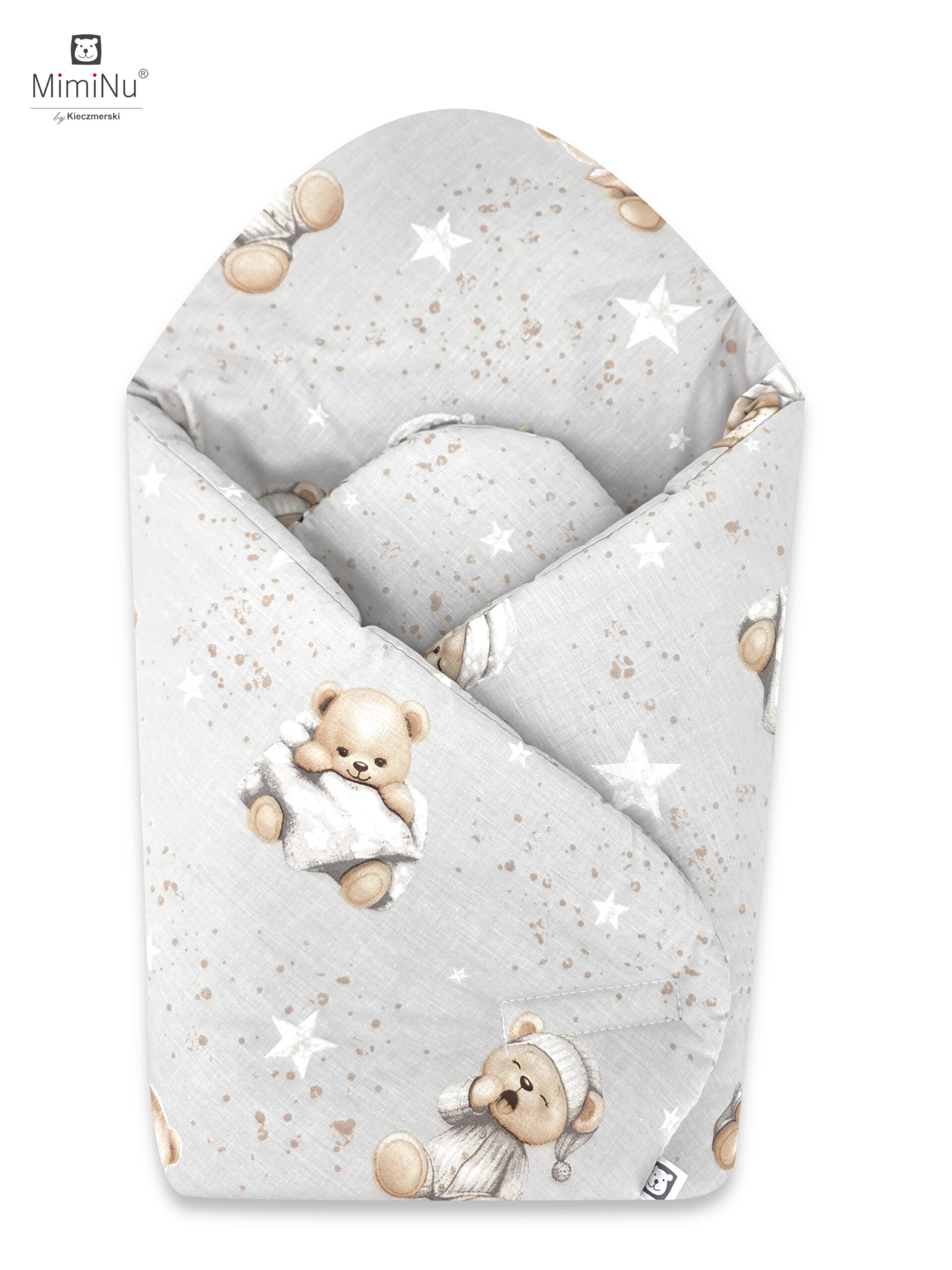 KIECZMERSKI Rożek usztywniony 75x75 cm MIMINU DESIGN Dobranocka szary bawełna 100%