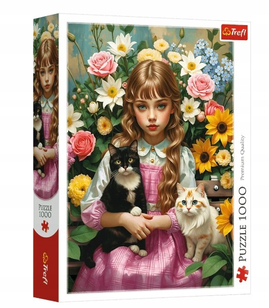 TREFL 10976 Puzzle 1000 Dziewczynka z kotami