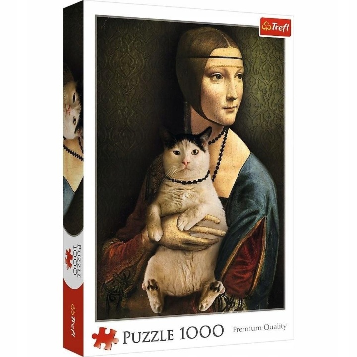 TREFL 10663 Puzzle 1000 Dama z kotem