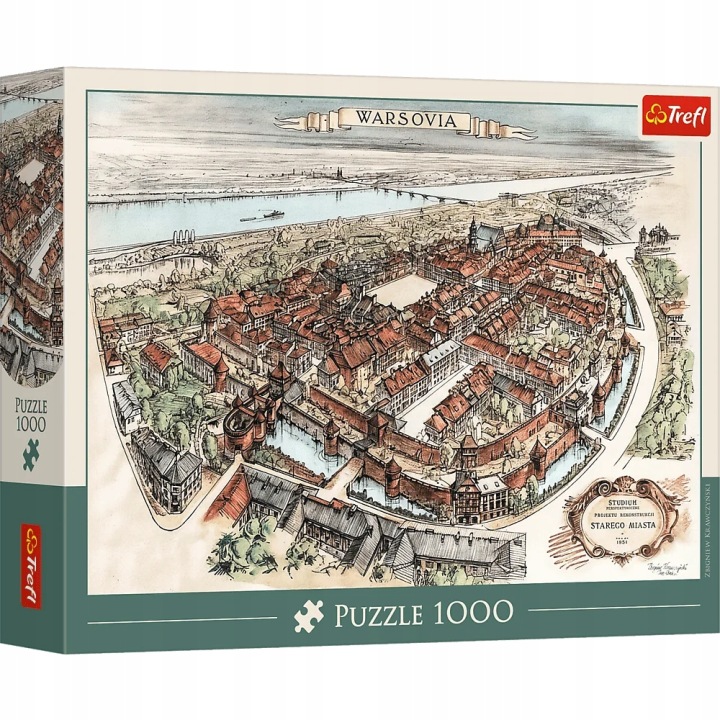 TREFL 12206 Puzzle 1000 Warszawa-Projekt rekonstrukcji Starego Miasta 1951