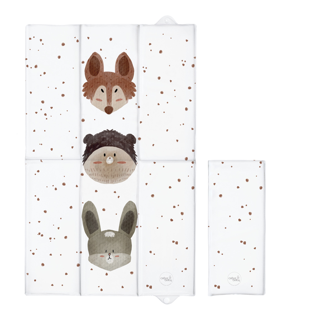 CEBA 307-000-839 Składana mata do przewijania duża 50x80 Basic Cute Animals