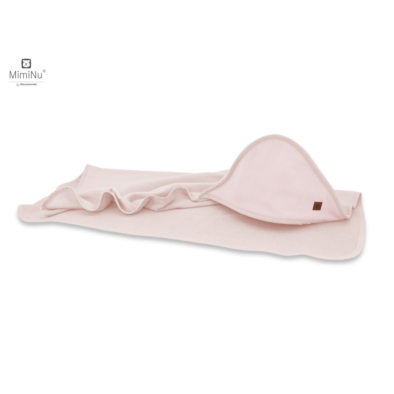 KIECZMERSKI Okrycie kąpielowe 100x100 MIMINU SOFT + myjka różowe