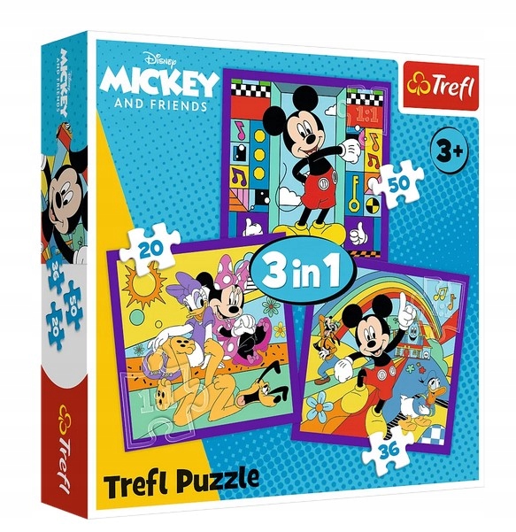 TREFL 34894 Puzzle 3w1 Miki i jego wesoła ekipa
