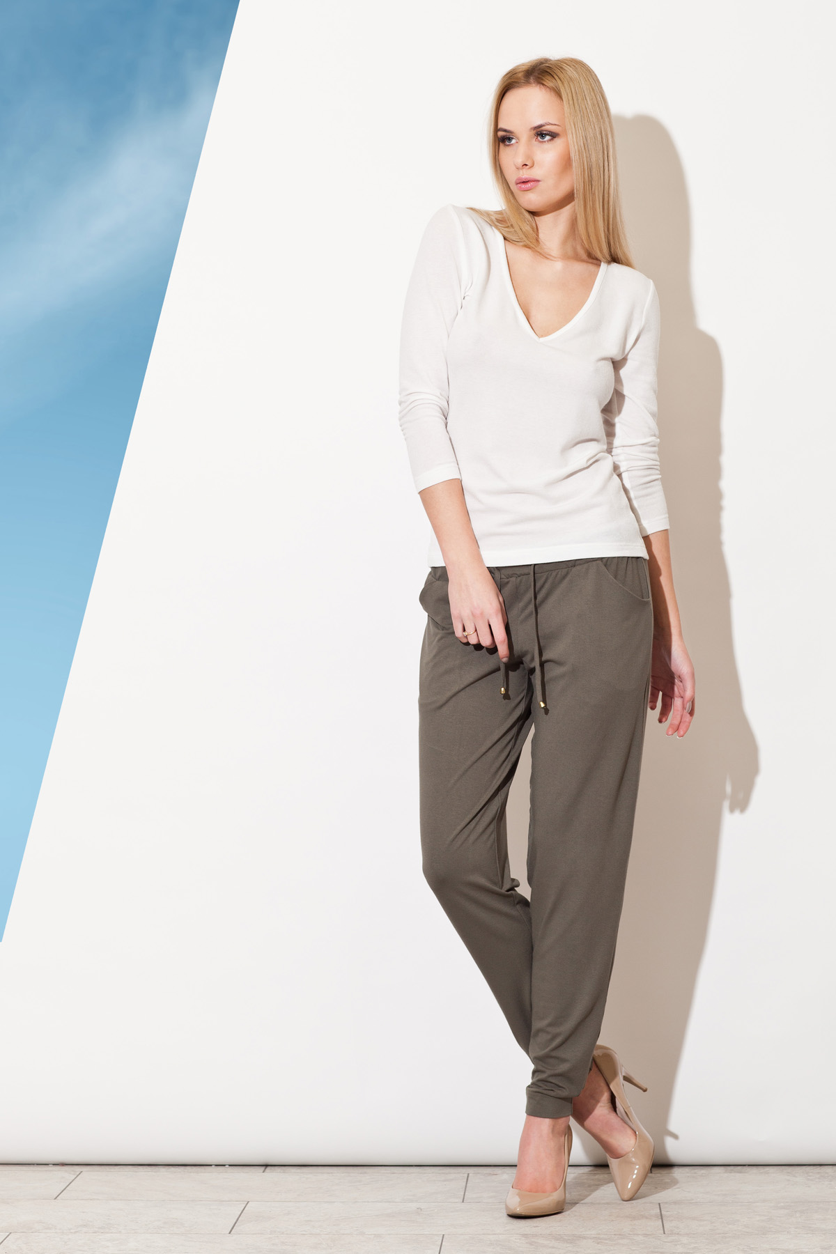 Spodnie Damskie Model 280 Olive - Figl29399 - Zielony