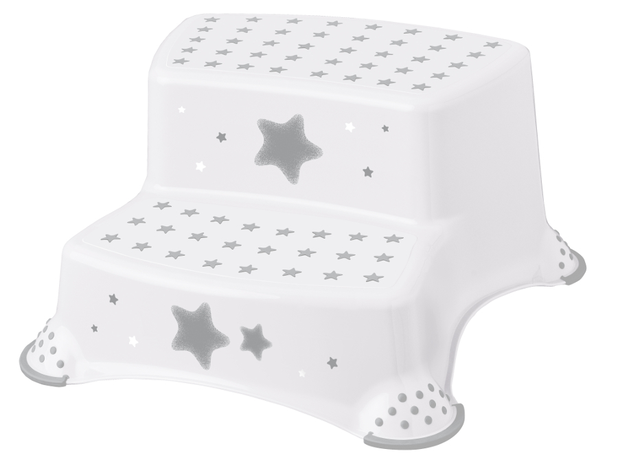 KEEEPER 10031 IGOR STARS Podest dwustopniowy antypoślizgowy kosmiczny biały