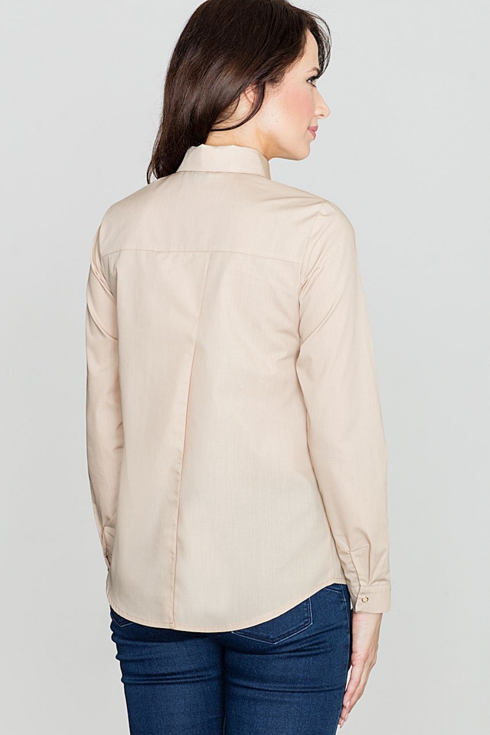 Koszula Damska Model K384 Beige - Lenitif119311 - Beżowy - obrazek 2