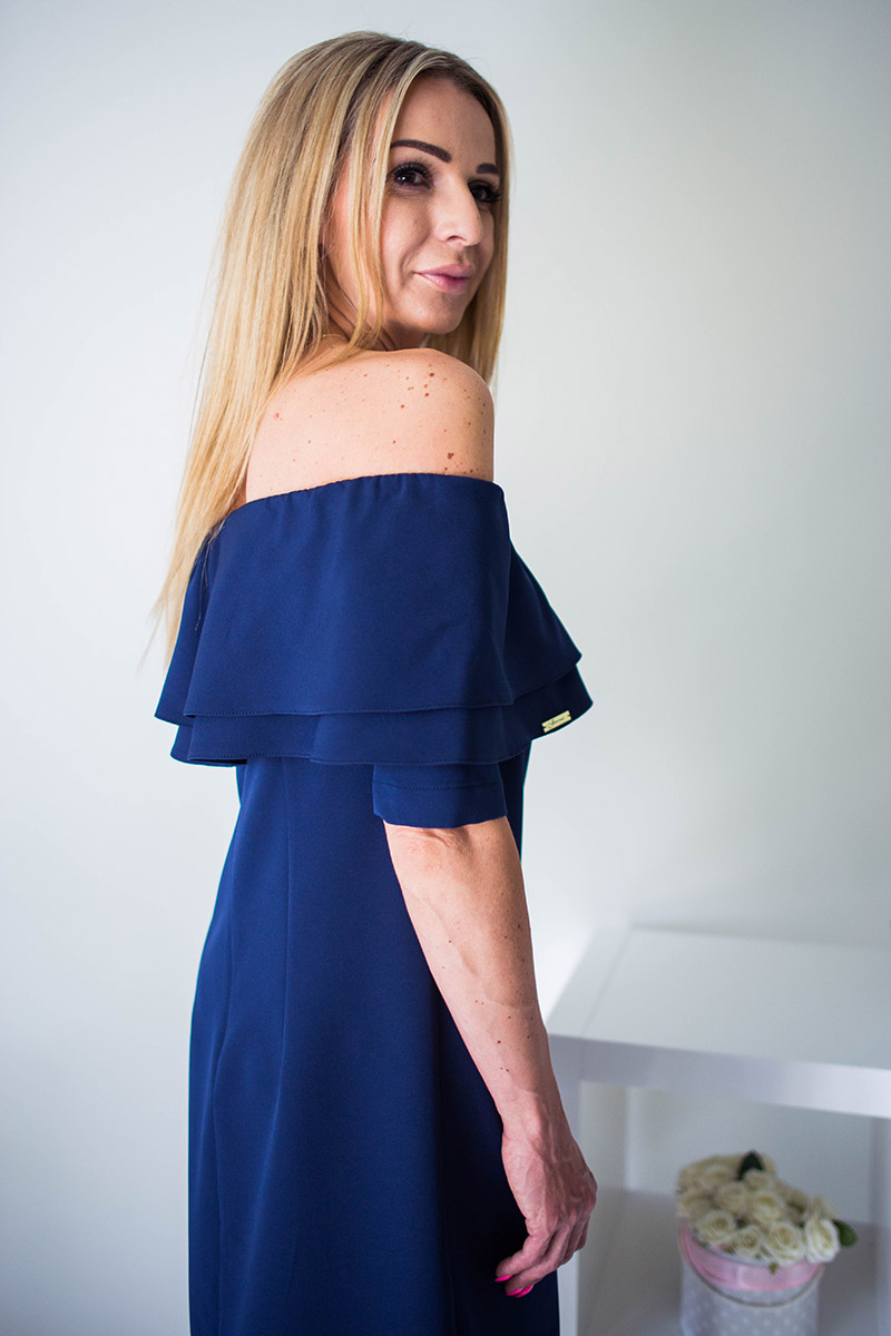 Sukienka Model Sandra Navy - Jersa119527 - Granatowy - obrazek 2