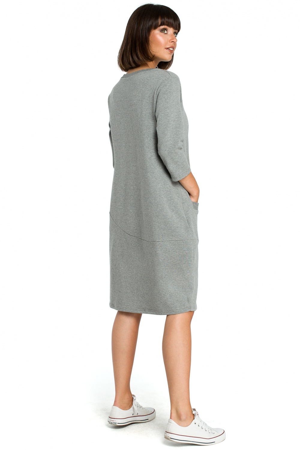 Sukienka Model B083 Grey - BeWear121648 - Szary - obrazek 2