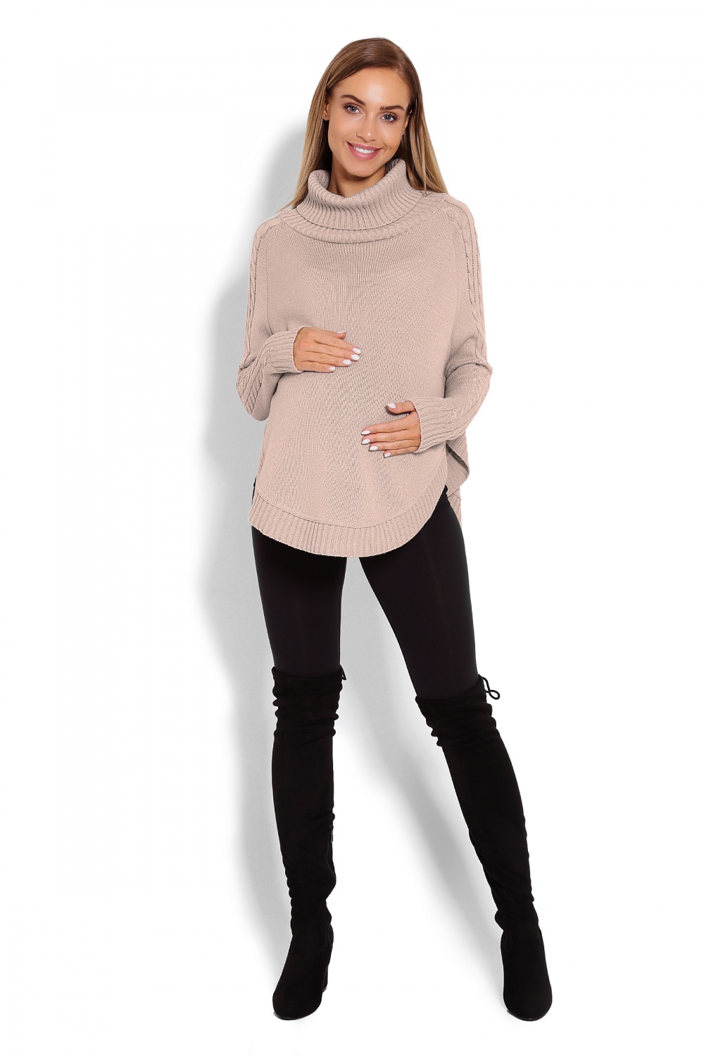 Ponczo Model 70009C Latte - PeeKaBoo122940 - Beżowy - obrazek 2