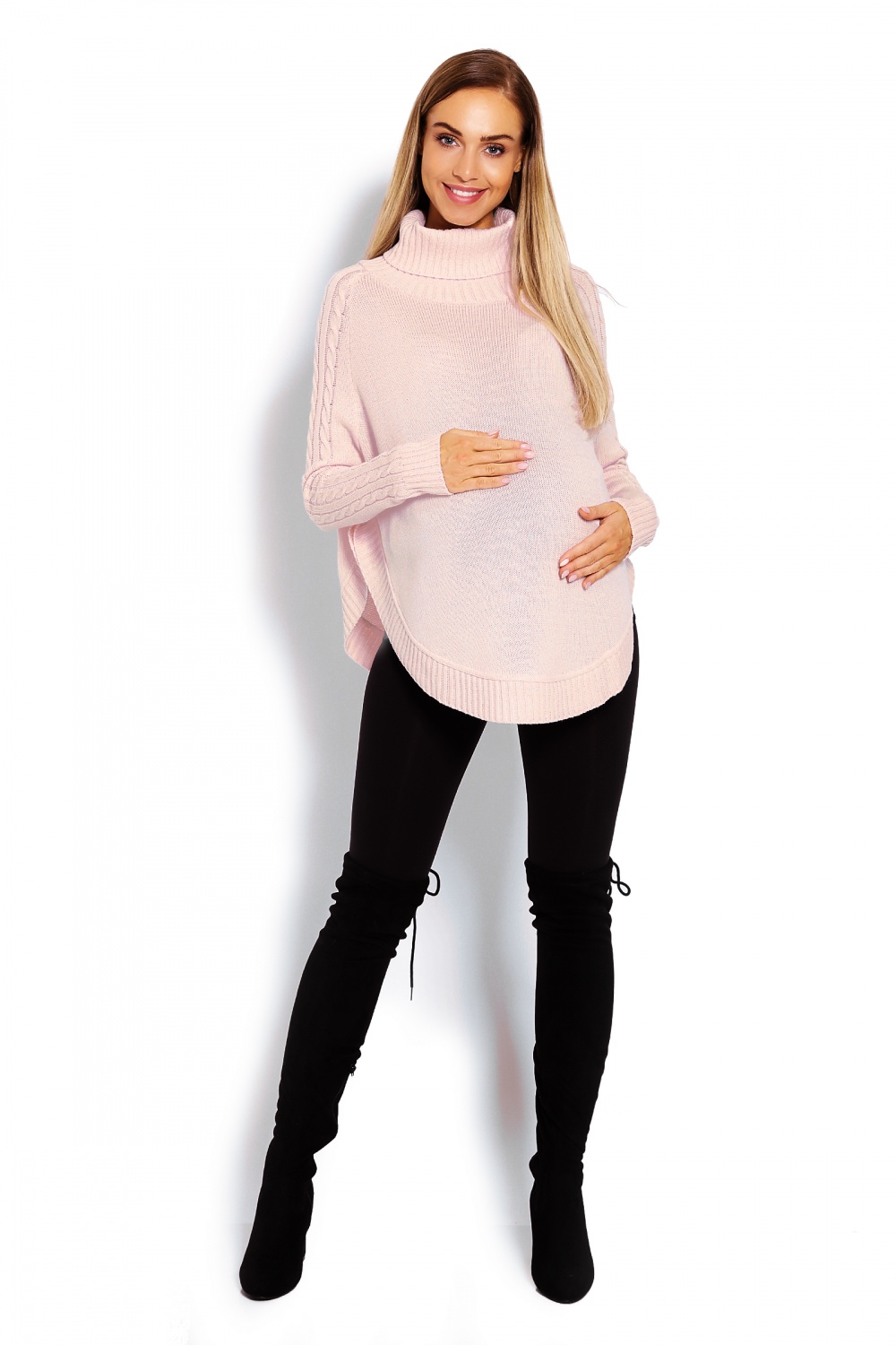 Ponczo Model 70009C Powder Pink - PeeKaBoo122941 - Różowy - obrazek 2