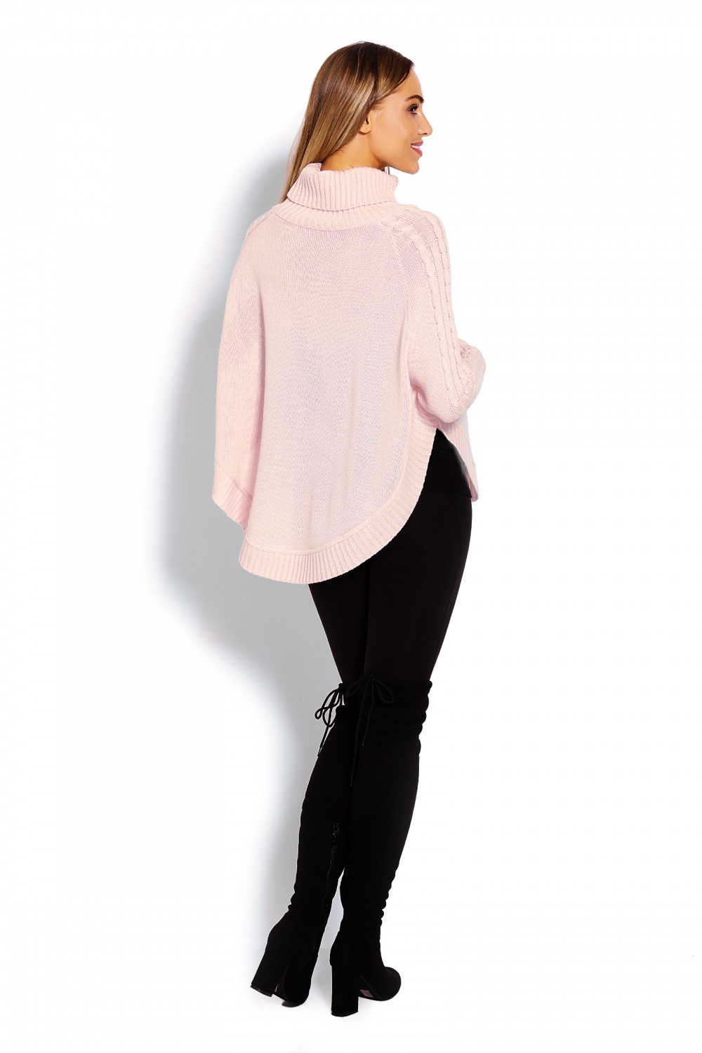 Ponczo Model 70009C Powder Pink - PeeKaBoo122941 - Różowy - obrazek 3