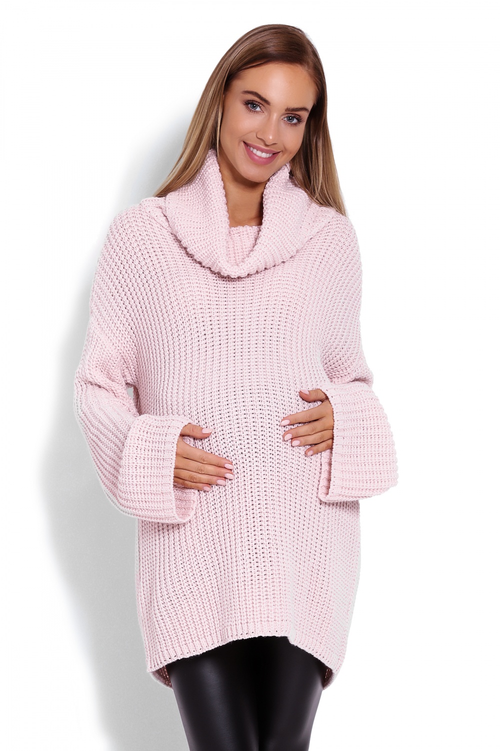 Golf Ciążowy Model 70012C Powder Pink - PeeKaBoo122945 - Różowy